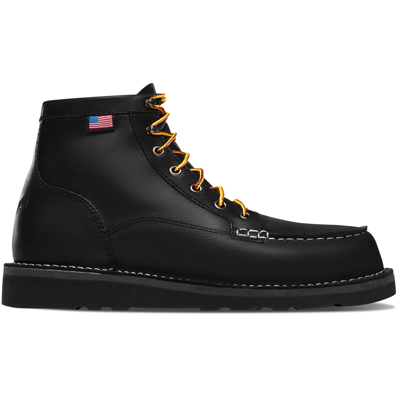 Black Men's Danner Bull Run Moc Toe Work Boots | 23190-YPXB