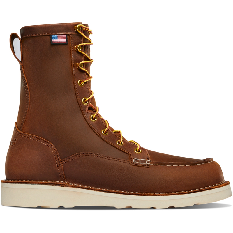 Brown Men's Danner Bull Run Moc Toe Work Boots | 21506-TBDR