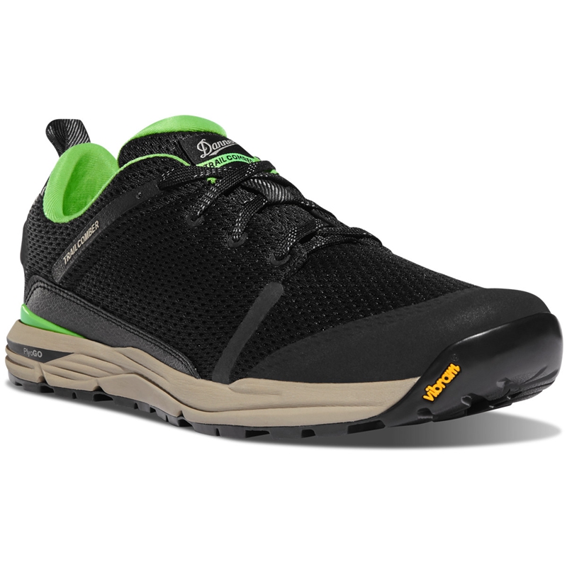 Black / Green Men's Danner Trailcomber Work Shoes | 16902-KXNY