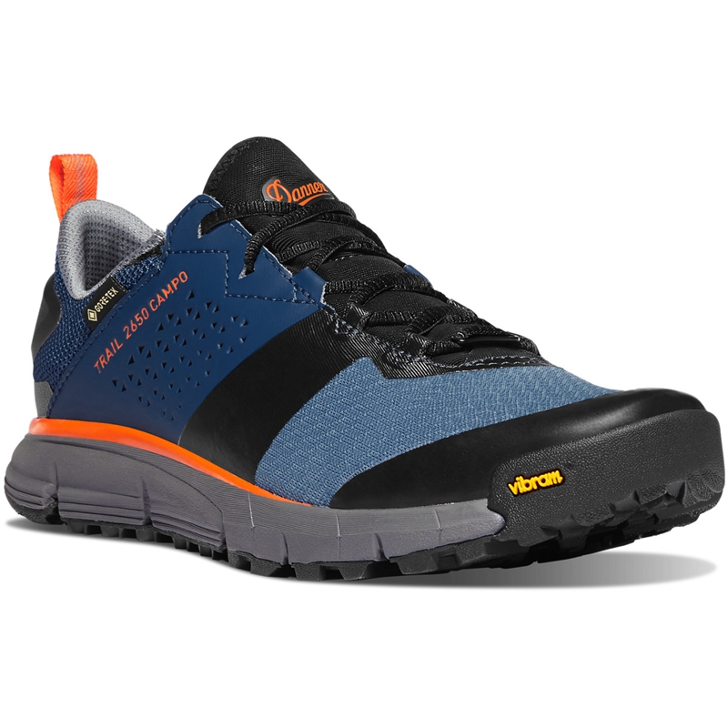 Blue / Orange Men's Danner Trail 2650 Campo GTX Hiking Boots | 35674-ZPJS