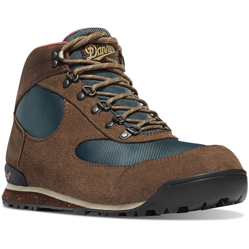 Brown / Blue Men's Danner Jag Dry Weather Work Boots | 64027-QZLR