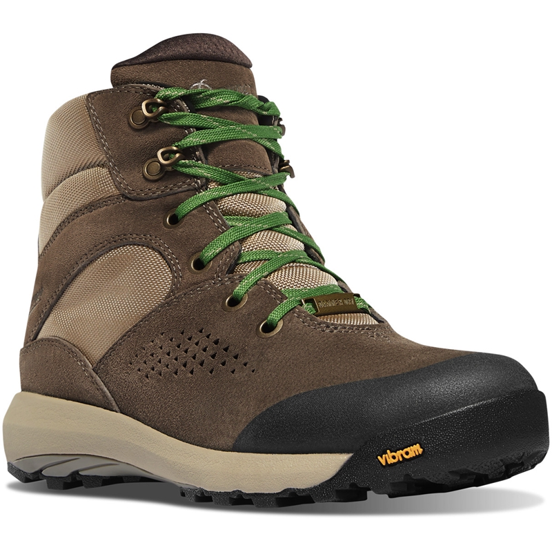 Brown / Green Women's Danner Inquire Mid Combat Boots | 40152-FVOX