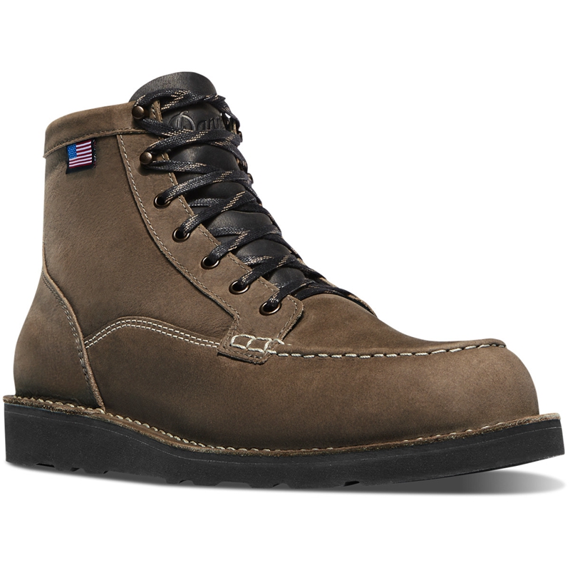 Brown Men's Danner Bull Run Lux Hiking Boots | 67309-PIRG