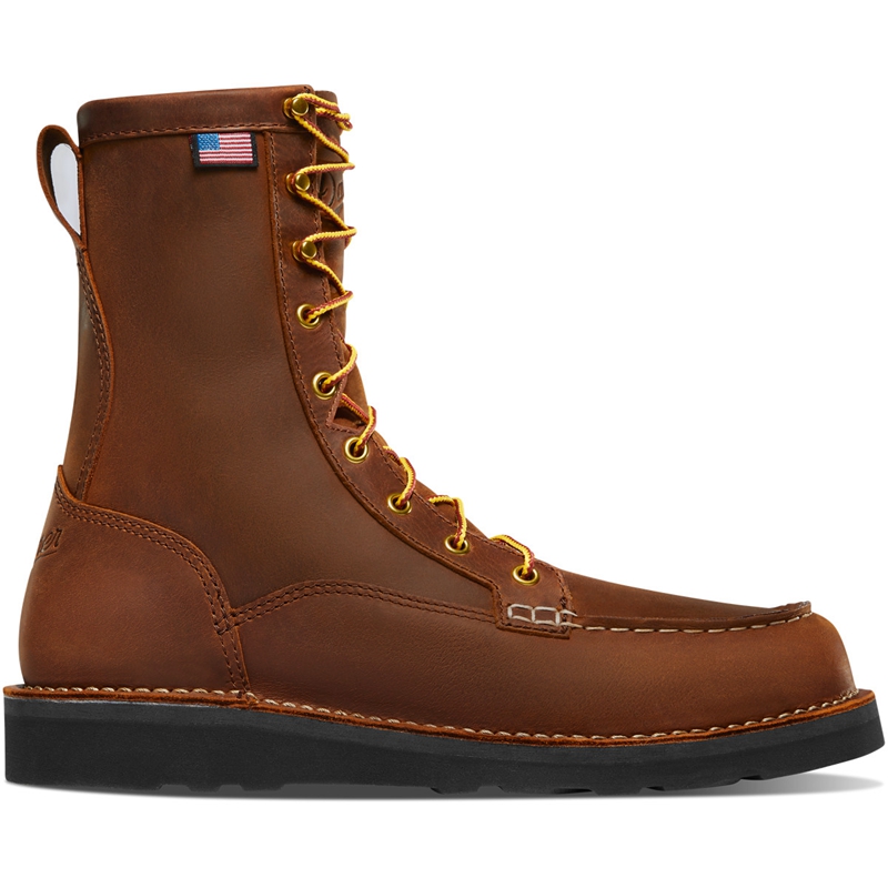 Brown Men\'s Danner Bull Run Moc Toe Work Boots | 85243-IQAZ