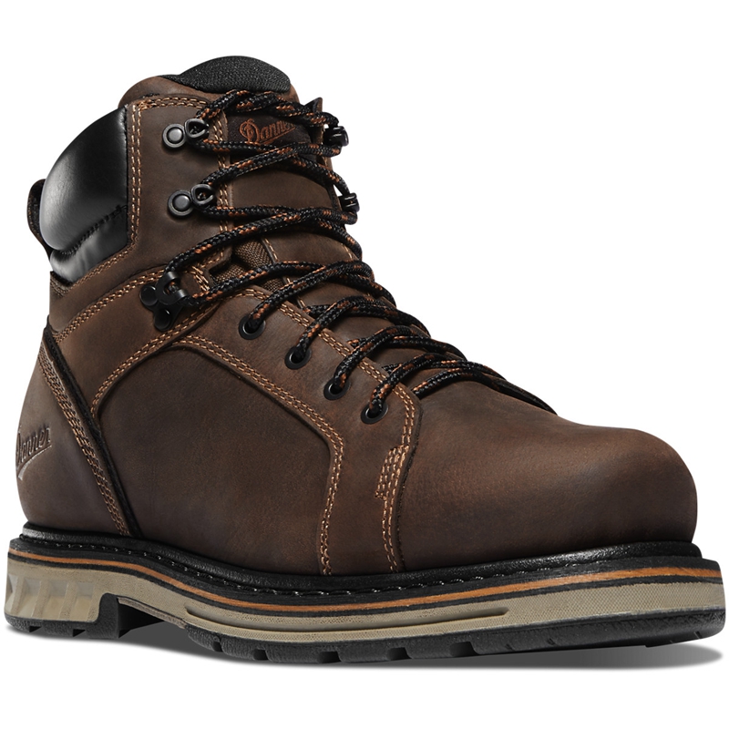 Brown Men's Danner Steel Yard Work Boots | 37051-JGBH