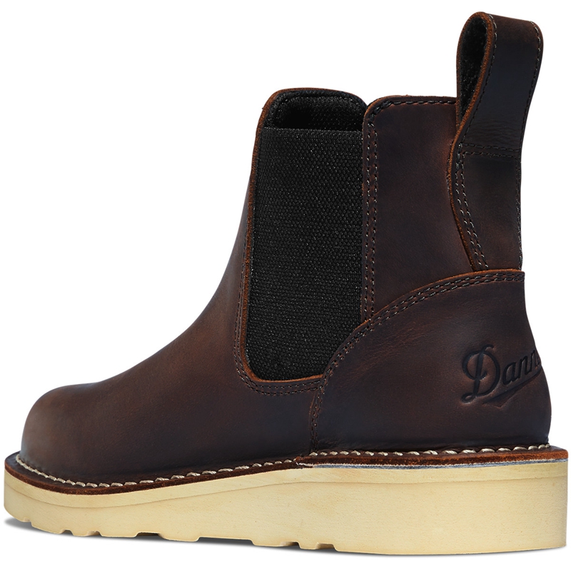 Brown Women's Danner Bull Run Chelsea Boots | 46287-UXTF
