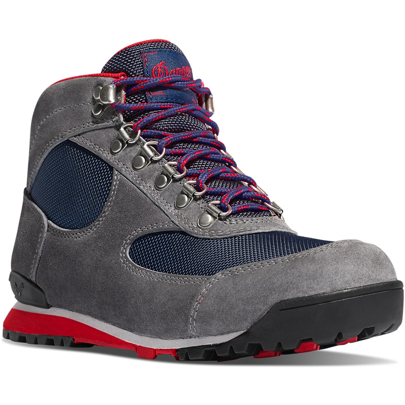 Grey / Blue Women's Danner Jag Hiking Shoes | 89134-IKOZ