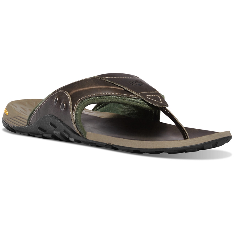 Grey / Green Men's Danner Lost Coast Sandals | 67590-XBCK