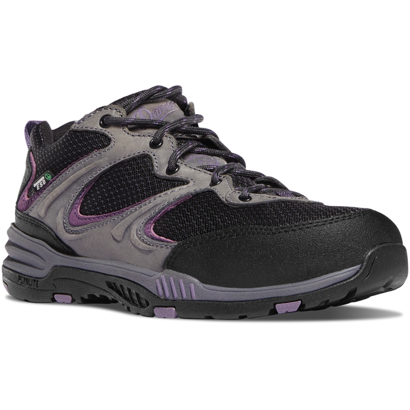 Grey / Purple Women's Danner Springfield Low Work Boots | 07854-WOPZ