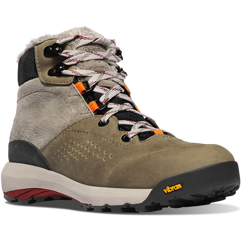 Light Olive Women's Danner Inquire Mid Insulated Hiking Boots | 10473-YQUL